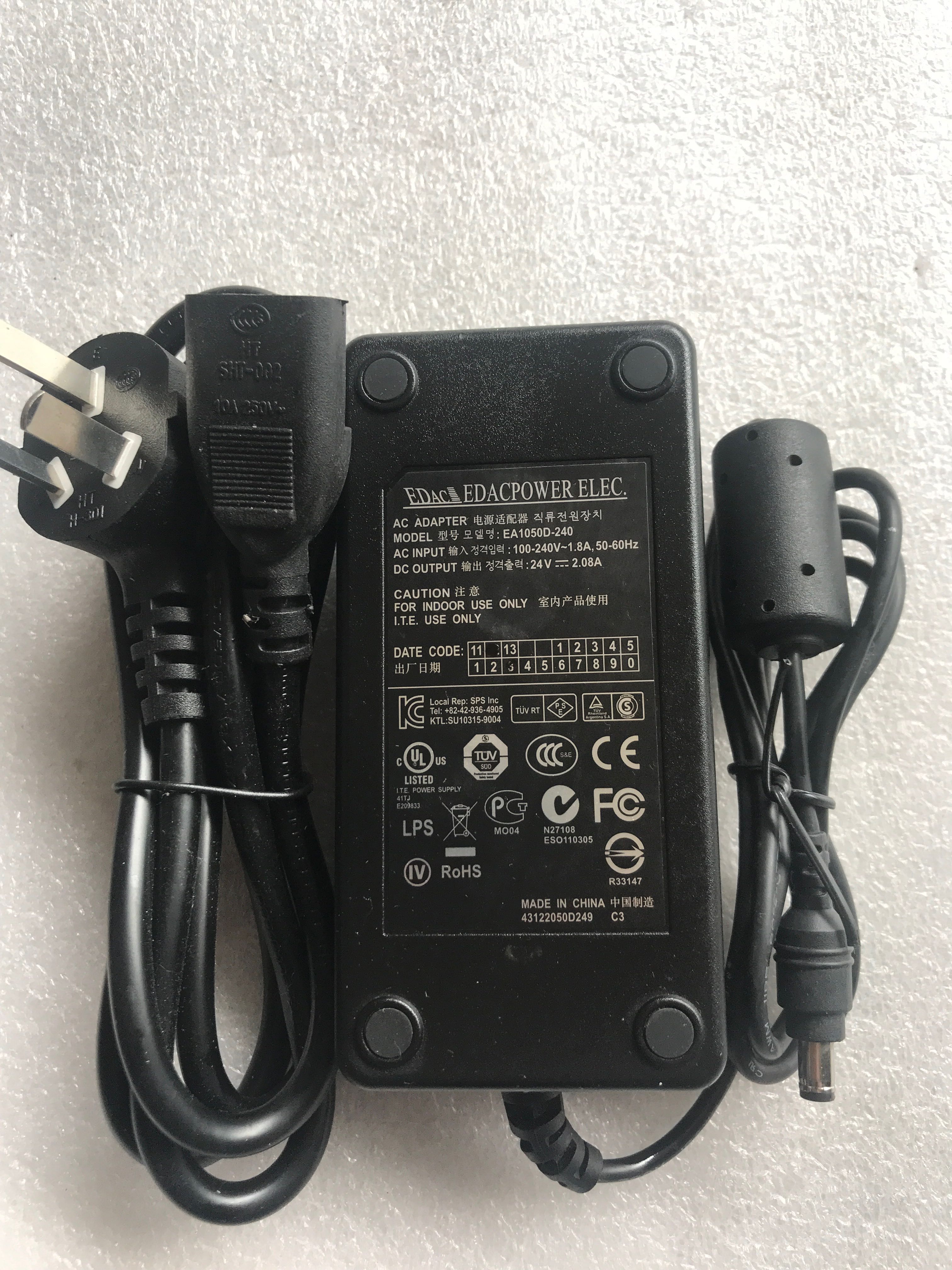 New EDACPOWER EA1050D-240 24V DC 2.08A 5.5/2.1mm Ac Adapter